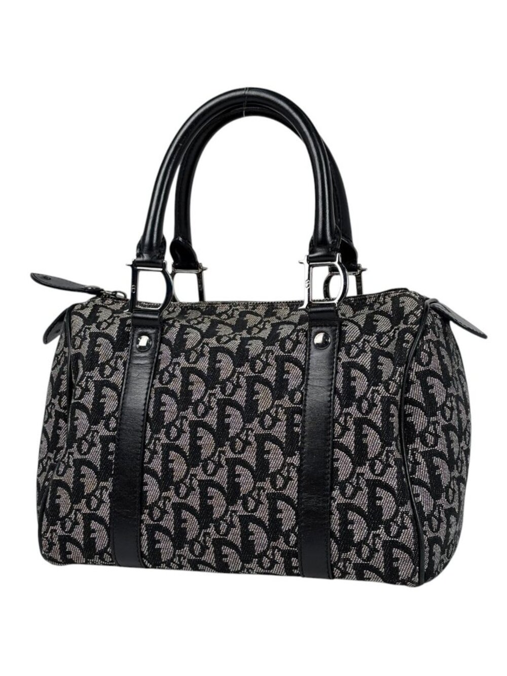 Dior Handbag Trotter Pattern Canvas Black
